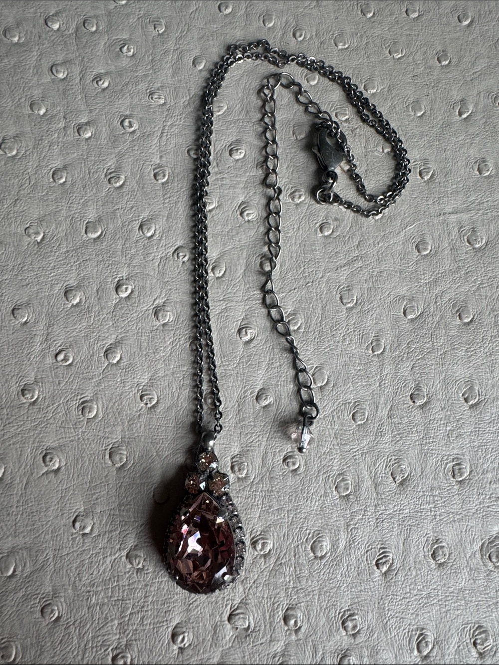Sorrelli Pink Teardrop Pendant Necklace